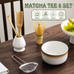 6-osaline matcha komplekt, keraamiline matcha kauss, matcha tee vispel, s&otilde;el ja lusikas, matcha tarvikud matcha alustuskomplektile, kingitus rohelises v&auml;rvitoonis koju ja kontorisse