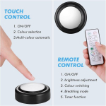 Jizzu &uuml;mmargused kapi alla paigaldatavad valgustid, 3 tk rgb kapivalgustite komplekt, kapivalgustid kaugjuhtimispuldiga, led &ouml;&ouml;valgusti, kapivalgusti, 16 v&auml;rvi garderoobi, k&ouml;&ouml;gi, esiku jaoks, must