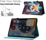 Auslbin v&auml;rviline Pu &uuml;mbris Ipad 9.7 6/5 p&otilde;lvkonna 2018/2017 tolli tahvelarvutile, kaunis muster, klapp Ipad Air 1/2/a1822 tahvelarvuti &uuml;mbris koos alusega, sobib filmide, videovestluste jaoks, Fox