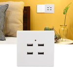 4 usb porti, dc 5 v elektrilise seinakontakti laadija punane pistikupesa (110&ndash;250 v)