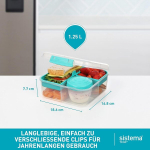 Sistema Bento Box To Go l&otilde;unakarp koos sektsioonidega, 1.25 L l&otilde;unakarp jogurti/puuviljakonteineriga, lastele ja t&auml;iskasvanutele, Bpa-vaba, piparm&uuml;ndiroheline [21685-8t], piparm&uuml;ndiroheline