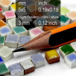 Mini mosaiikplaadid 5 x 5 mm, pakis 1000 tk, Wine Red Rv01
