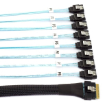 Cablecc sas 4.0 slimline sff-8654 8i 74pin host raid kuni 7pin 8 sata target hard drive fanout raid kaabel 1 kuni 8 splitter 100cm