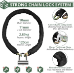 Eypins mootorratta lukk jalgratta lukk 120 cm l&auml;bim&otilde;&otilde;t 10 mm ketilukk mootorratta ketilukk jalgratta t&otilde;ukeratta lukk ketikapi lukk 15 mm u-lukuga koos v&otilde;tmega, u 2,8 kg