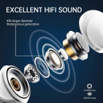 Renimer Bluetooth 5.3 k&otilde;rvasisesed k&otilde;rvaklapid Hd mikrofoniga, stereo Hifi, 40h Led-ekraan, Ip7 veekindel, puutetundlik juhtimine, Usb-c, roosa kuld