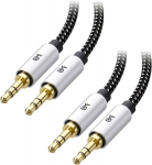 Cable Matters 2 tk 3.5 mm audiokaabli komplekt 1.8 m (3.5 mm aux kaabel / jack kaabel 3.5 mm, k&otilde;rvaklappide kaabel, aux kaabel autole, audiokaabel 3.5 mm isane-isane, jack pistik) - 1.8 m