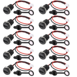 Runcci-yun 10 x veekindel usb-c female 2 kontaktiga paigaldus type-c female, usb-c pesa paneelile paigaldamiseks, 3a kiirlaadimisega type c female, usb-c pigtail kaabel, usb-c male kuni 2 kontaktiga, must &uuml;mmargune