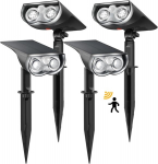 Linkind p&auml;ikesevalgustid liikumisanduriga p&auml;ikeseprožektor 6500 K k&uuml;lm valge, 3 režiimi (sh pidev valgus), 1000 lm eredat p&auml;ikese v&auml;lisvalgustust 2 kinnitusega, Ip67 aia prožektor teele, pakend (4 St&uuml;ck)