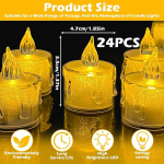 Risvowo led teek&uuml;&uuml;nlad, 24 tk, leegita patareitoitel k&uuml;&uuml;nlad, realistlikud ja eredalt vilkuvad teek&uuml;&uuml;nlad, v&auml;relevad teek&uuml;&uuml;nlad, pikk p&otilde;lemisaeg pulmadeks, festivalideks, pidudeks, soe valge