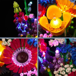 Brickbling Led valgustuskomplekt, &uuml;hilduv Lego Wildflower Bouquet komplektiga, Led valgustuskomplekt, &uuml;hilduv Icons Wildflower Bouquet 10313 kunstlilledega, valentinip&auml;eva kingitus, ainulaadne kodukaunistus