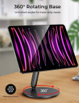 Benks magnetiline ipad pro 12.9 tolli 3rd/4th/5th/6th, air 13 tolli m2 (2024) statiiv, 360&deg; p&ouml;&ouml;ratav alus mehaaniliste helidega, dokk ipad pro 12.9 tolli jaoks