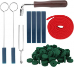 Professionaalsed klaveri h&auml;&auml;lestamise t&ouml;&ouml;riistad, klaveri h&auml;&auml;lestaja komplekt, sealhulgas mutriv&otilde;ti, vaigistuspulk, vaigistusplokk, vaigistusteip, roheline vilt