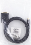 Logilink chm004 mini hdmi-dvi isane kaabel, 2 meetrit pikk, must, 2 meetrit pikk
