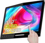 Monitor 13,3 tolline 2k oled kaasaskantav puutetundlik monitor, 54000:1. 100% dci-p3 1ms kaasaskantav monitor s&uuml;learvutile/nutitelefonile/m&auml;ngukonsoolidele