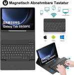 Iveoppe Klaviatuur Samsung Galaxy Tab S9fe/s10fe 10.9 tolli jaoks, &uuml;mbris-klaviatuur Galaxy Tab S9/s10fe 2025, magnetiline eemaldatav Qwertz klaviatuuriga Samsung S10fe/s9fe/s9 10.9 tolli 2025 jaoks, must