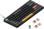 Nuphy Air75 V2 juhtmevaba mehaaniline klaviatuur, 84 klahviga rgb hot-swap klaviatuur, toetab bluetooth 5.1, 2.4g ja juhtmega c-t&uuml;&uuml;pi &uuml;hendust pc/laptop/windows/mac jaoks &ndash; black gateron red switch