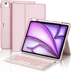 Jademall Klaviatuur Ipad Air 13 m2 - juhtmevaba klaviatuur valgustusega Ipad Air 13 m2 2024/air 13 m3 2025 jaoks, kaitse&uuml;mbris pliiatsi hoidjaga