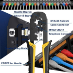 Mayline rj45 v&otilde;rgutester, v&otilde;rgukaabli t&ouml;&ouml;riistakomplekt, pressimist&ouml;&ouml;riist arvutile rj11 rj12 cat6 cat5e professionaalne hooldus lan kaabli tester (must)