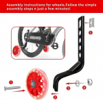 Bayinbrook laste jalgratta stabilisaatorid, jalgratta vilkuvad treeningrattad, jalgratta stabilisaatorid lastele, vaiksed vilkuvad rattad, universaalsed stabilisaatorid laste jalgratastele (punane)