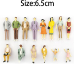 Jinjumei 20 inimfiguuri komplekt m&otilde;&otilde;tkavas 1:30, miniatuursed figuurid, v&auml;rvilised inimfiguurid, v&auml;rvitud istuvad figuurid miniatuursetele stseenidele, rongile, raudteele, liivakastile (juhuslik stiil)