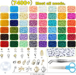 Artree 7000 helmed niidistamiseks, helmeste komplekt k&auml;ev&otilde;rude jaoks, v&auml;rviliste klaashelmeste komplekt, klaashelmestest k&auml;ev&otilde;rud Diy ehete valmistamiseks, 4 mm helmed Diy ehete kettide helmeste komplektid