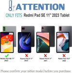 Eatronchoi klaviatuurikohver Xiaomi Redmi Pad Se (11 tolli) 2023 jaoks, Azerty prantsuse eemaldatav Bluetooth juhtmevaba klaviatuuri kaitse&uuml;mbris Xiaomi Redmi Pad Se 11 tolli jaoks