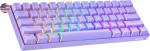 Geeky Gk61 Se 60% mehaaniline m&auml;nguriklaviatuur, 61 klahvi, mitmev&auml;rviline Rgb Led taustavalgustus Pc/mac m&auml;nguritele, Ansi Us American paigutus (lavendel, mechanical speed silver)