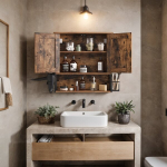Vannitoakapp, VASAGLE BBK123B01, 60x16x60 cm, Pruun-Must