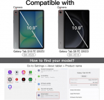 Jetech &uuml;mbris samsung galaxy tab s10 fe / s9 fe 10.9 tolli tahvelarvutile s pen hoidjaga, l&auml;bipaistev k&otilde;va pc tagak&uuml;lg, kolmeosaline alus, tahvelarvuti kaitse&uuml;mbris, automaatne &auml;ratus/unerežiim (must)