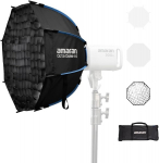 Amaran Octa Dome 60 kaheksanurkse Bowensi kinnitusega softbox 60 cm, &uuml;he kl&otilde;psuga seadistatav valguskujundaja koos difusiooni ja k&auml;rjekujulise filtriga portreefotograafia ja intervjuude jaoks, kaasaskantav kandekotiga