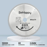 Behappy Ketassaetera metallile, k&auml;si-ketassaetera tera 255 x 2,6 x 30 mm, ketassaeterad 80 hambaga puidule, metallile, alumiiniumile