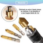 Teocpai 6-osaline 1/4 tollise kuuskantpeaga 90&deg; Hss s&uuml;vistatavate puuride komplekt puidule 6 mm - 19 mm