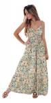 Flori Naiste pikk kleit roheliste lilledega EY2630-63014-XL/XXL