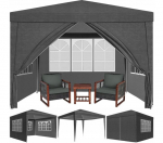 Aiapaviljon 3 &times; 3 m, 4 seinaga, akendega ja UV50 kaitsega, hall