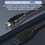 Hatmini 1.8m firewire 800 kuni 400 kaabel 9 pin ieee 1394 male kuni 4 pin male printeri pc skanneri videokaamera jaoks