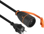Electraline 01762 pikendusjuhe ip44 20 m kummist h07rn-f 3 g2.5 mm emane prantsuse electralock lukustuss&uuml;steemiga, mis hoiab &auml;ra pistiku ja pistikupesa eraldumise - must