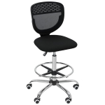 Kontoritool, t&ouml;&ouml;tool, kirjutuslauatool, k&otilde;rgusega reguleeritav, polsterdatud, must