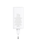 S&uuml;learvuti laadija Seina kiirlaadija GaN6 Pro 100W 2xUSB-A + 2xUSB-C QC PD koos USB-C kaabliga 1m, valge