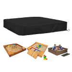 Liivakasti kate Veekindel tolmukindel UV-kaitsega ruudukujuline basseinikate pingutuspaelaga liivakasti, m&auml;nguasjade ja m&ouml;&ouml;bli jaoks Must 150x150x20cm
