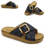 Naiste nahast sisetallaga reguleeritavad pandlad kerged Inblu mustad flip-flops 36 37 38 38 39 40 41