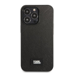 Karl Lagerfeld KLHCP13LSFMP2K iPhone 13 Pro / 13 6,1 musta/musta Saffiano Plaque deksel