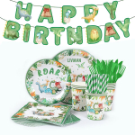 S&uuml;nnip&auml;eva s&ouml;&ouml;giriistade ja lauakaunistuste komplekt &ndash; dinosaurused (16 inimesele) LIVMAN SCKL-01