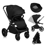 K&auml;ru kuni 22 kg, suured maastikurattad, vedrustus, lamamisasend &ndash; Lionelo Mika Plus Black Onyx