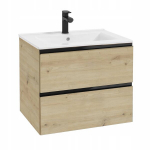 Vannitoa kapp koos kraanikausiga 60 x 50 x 46 cm, riputatav, tamm Artisan / must MDF