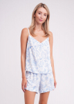 Lillemustriga pidžaama FLOSSED IN FLOWERS 6041/040 Giulia, v&auml;rv white/blue floral print