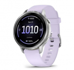 Garmin Venu&reg; 4 &ndash; 41 mm Silver with Periwinkle Silicone Band