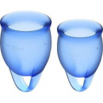 Menstruatsioonikupp - Satisfyer - Sinine - Taaskasutatav - Mugav - Lihtne kasutada