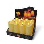 Komplekt 12 tk K&uuml;&uuml;nlad leekefektiga / LED sisestus patareidega 12 cm