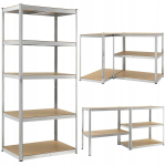 Metallist hoiuriiul 3in1, 220x90x40cm, 1000kg, 5 riiulit
