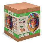 Puidust pusle, M&uuml;stiline L&otilde;vi, 500, woodencity, HE 0095-XL, Wooden puzzles